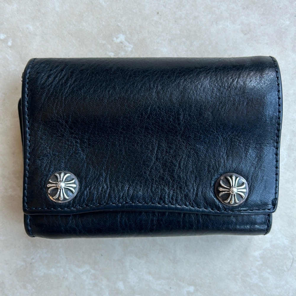Chrome Hearts Men’s Tri-fold Leather Wallet